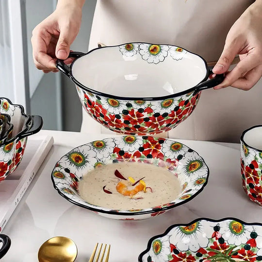 Bols d'été en céramique avec motif floral 3