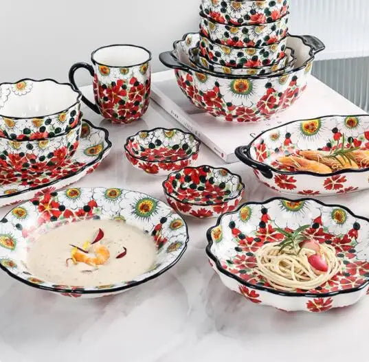Bols d'été en céramique avec motif floral 5