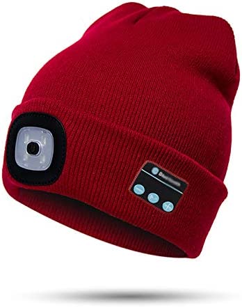 Bonnet Bluetooth Unisexe avec Écouteurs Sans Fil et Lumière Intégrée 5
