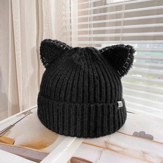 Bonnet d'hiver avec oreilles de chat pour femmes 1