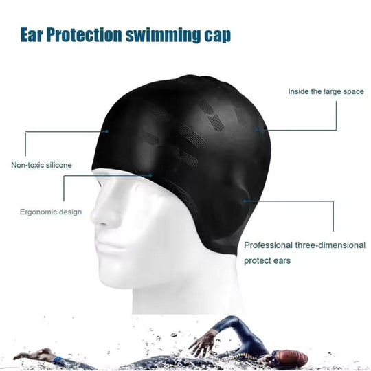 Bonnet de Bain Silicone avec Protection Auditive 2