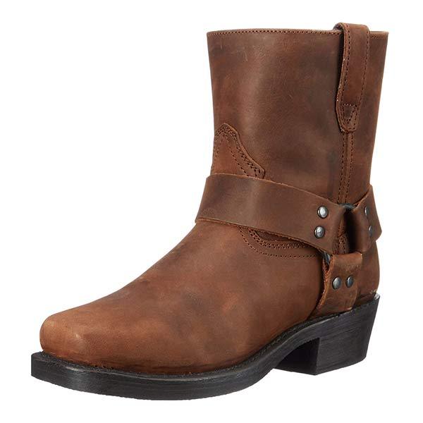 Bottes Cowboy Homme en Cuir avec Fermeture Éclair - Style Western Classique 0