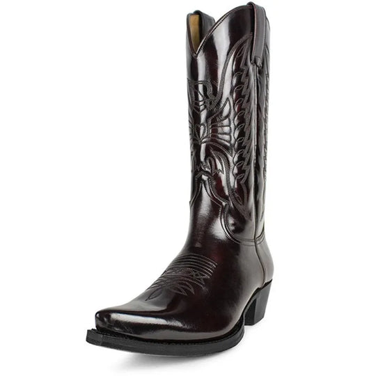 Bottes Femme Mi-Mollet Style Western Synthétique avec Zip Latéral 1