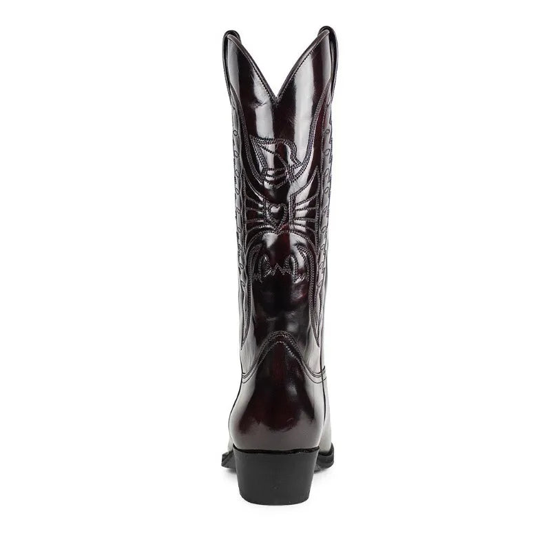 Bottes Femme Mi-Mollet Style Western Synthétique avec Zip Latéral 2