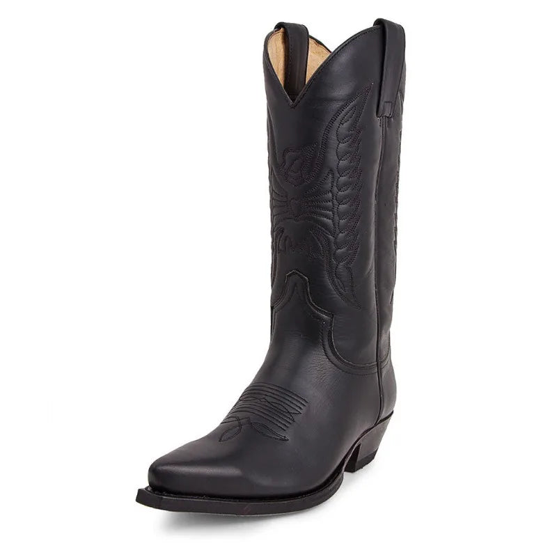 Bottes Femme Mi-Mollet Style Western Synthétique avec Zip Latéral 4
