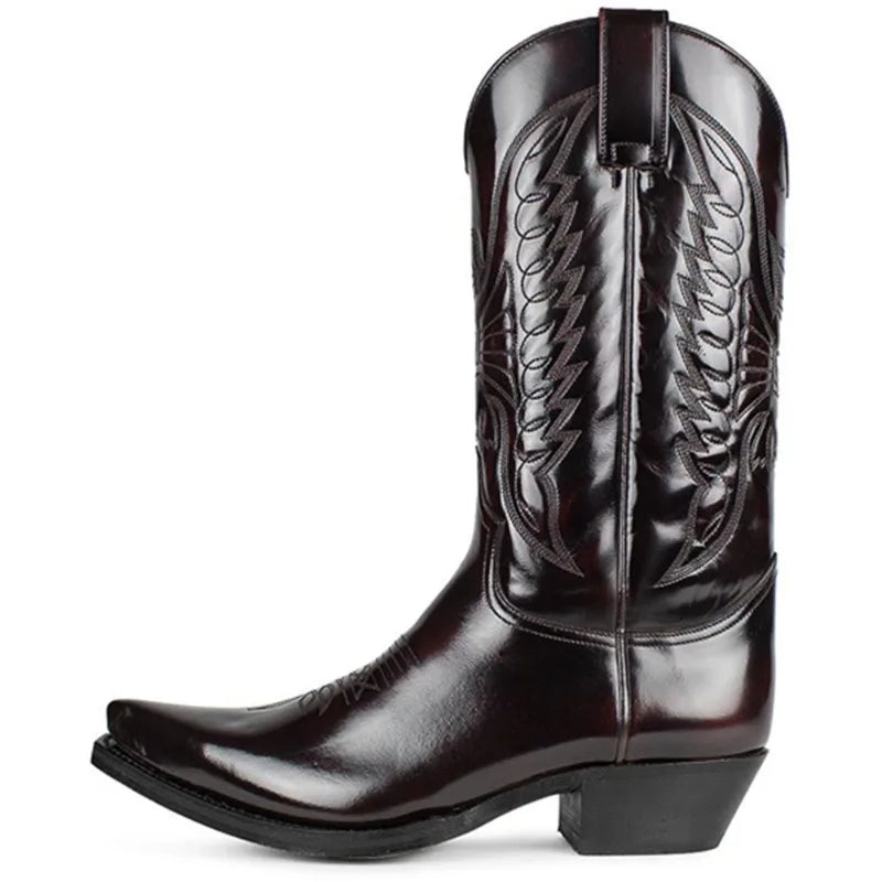 Bottes Femme Mi-Mollet Style Western Synthétique avec Zip Latéral 5
