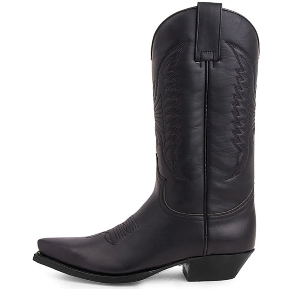Bottes Femme Mi-Mollet Style Western Synthétique avec Zip Latéral 6