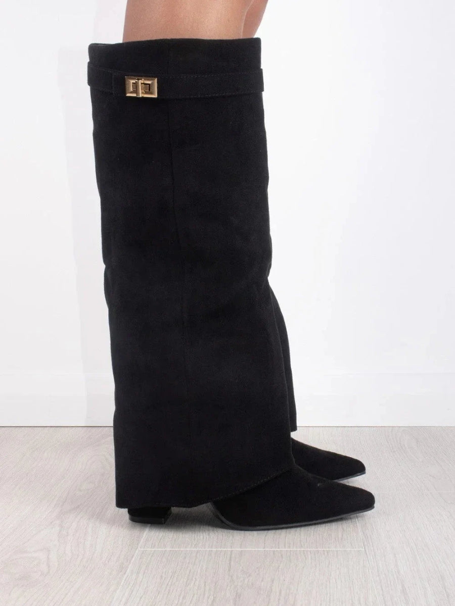 Bottes Hautes Femme Chic Hauteur Genou avec Talon Bloc 3