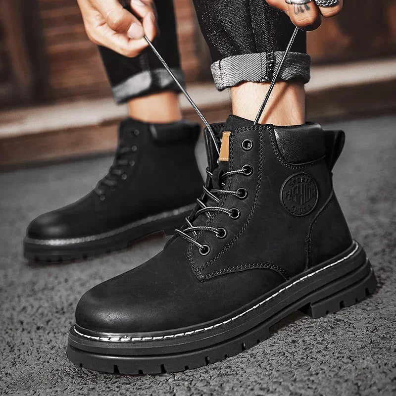 Bottes Hautes pour Hommes en Cuir pour Activités Extérieures 4