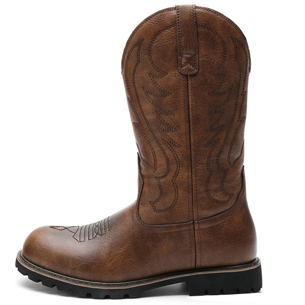 Bottes Hiver Homme Western Cuir Vintage 1