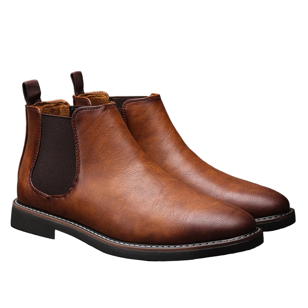 Bottes Homme Chelsea Confortables en Cuir Rétro pour Un Style Décontracté 0