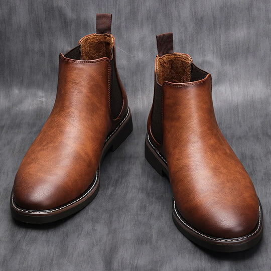 Bottes Homme Chelsea Confortables en Cuir Rétro pour Un Style Décontracté 1