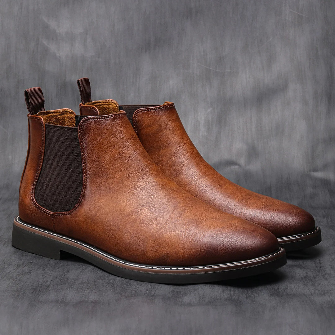 Bottes Homme Chelsea Confortables en Cuir Rétro pour Un Style Décontracté 6