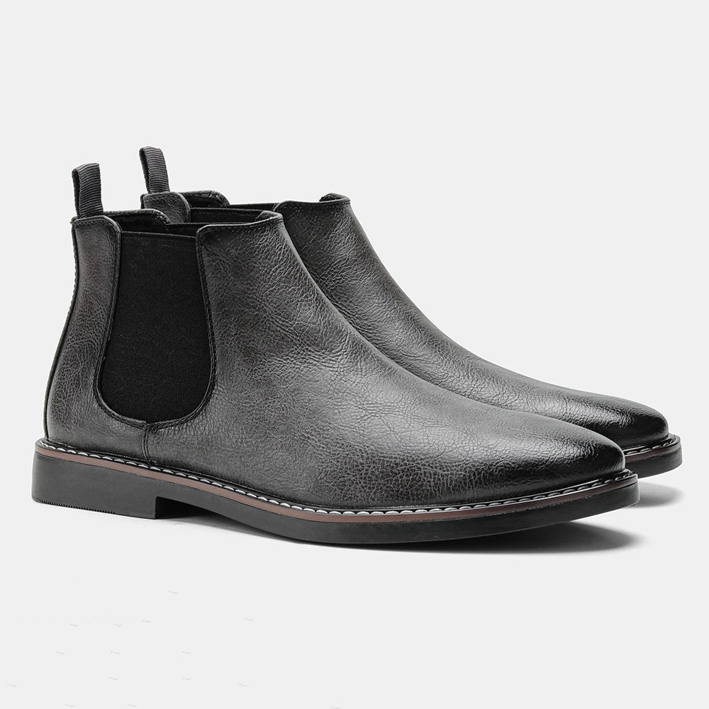 Bottes Homme Chelsea Confortables en Cuir Rétro pour Un Style Décontracté 8