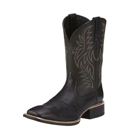Bottes Homme Hautes en Cuir Brodées Style Western 3