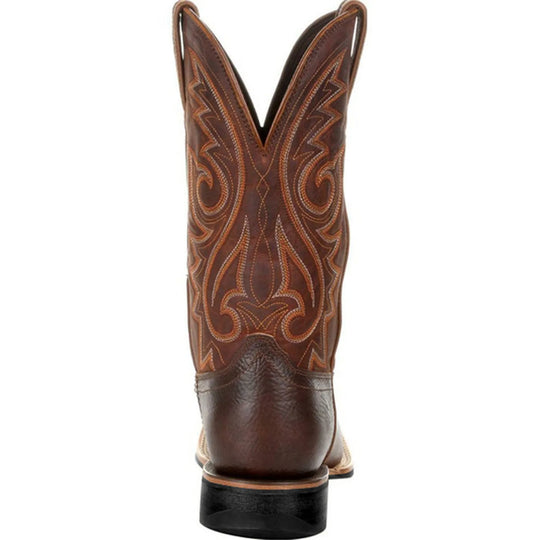 Bottes Homme Rétro en Denim avec Broderies et Semelles en Caoutchouc 3