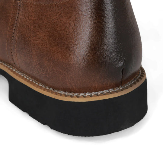 Bottes Homme Rétro en Denim avec Broderies et Semelles en Caoutchouc 4