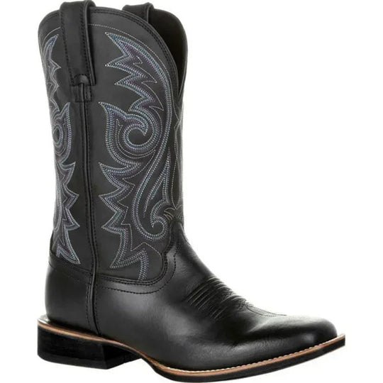 Bottes Homme Santiags Mi-Mollet avec Motif Totem 1