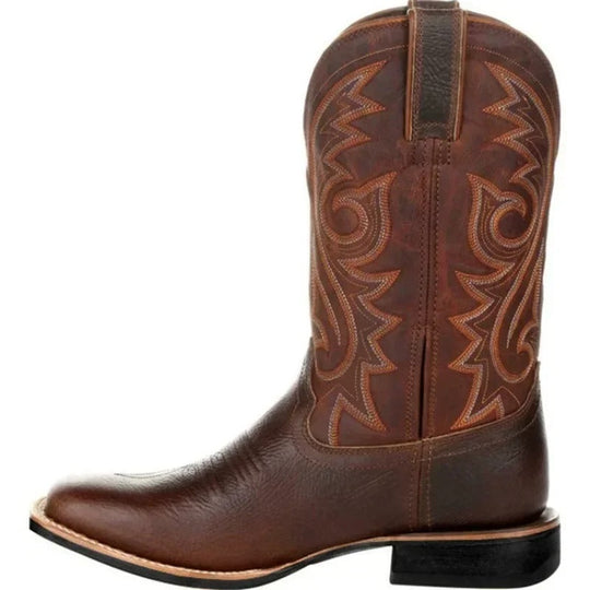 Bottes Homme Santiags Mi-Mollet avec Motif Totem 3