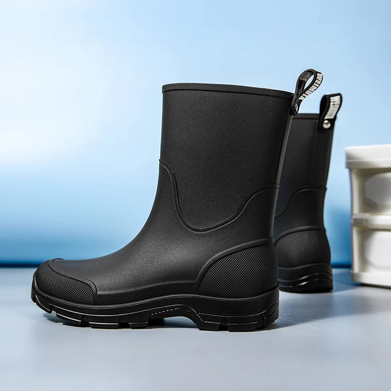 Bottes Mi-Mollet Imperméables pour Femmes avec Semelle Antidérapante 1