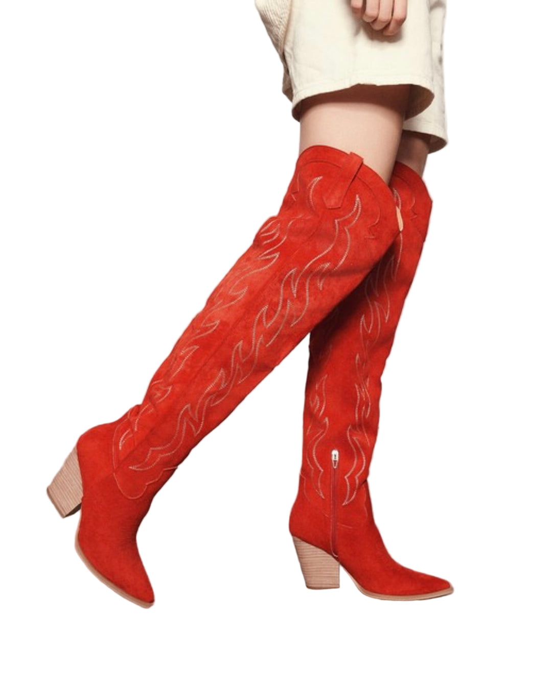 Bottes Western Femme Genou Rouge 0