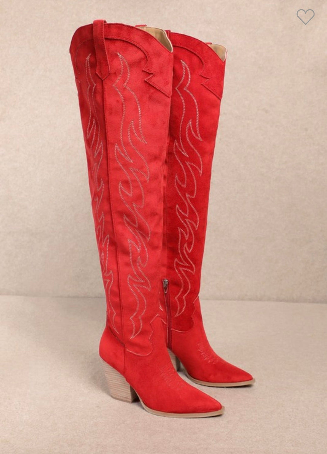 Bottes Western Femme Genou Rouge 2