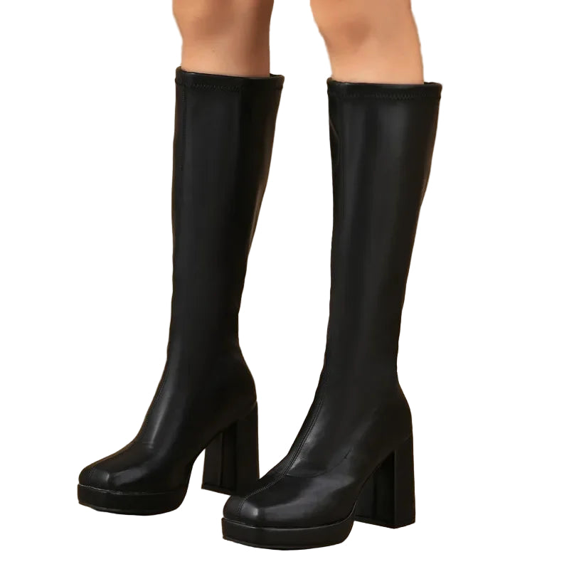 Bottes au-dessus du genou pour femmes à talon épais 0