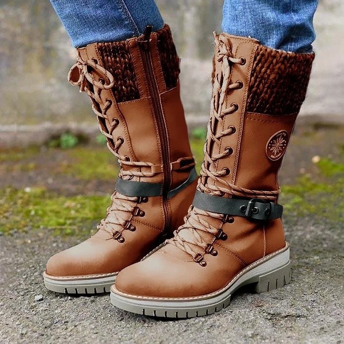 Bottes d'hiver pour femmes avec fermeture éclair latérale 2