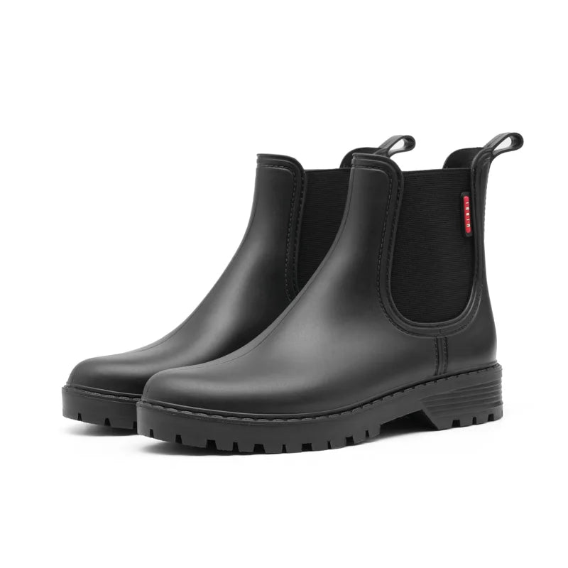 Bottes de Pluie Femme Chelsea Imperméables avec Semelle Antidérapante 0