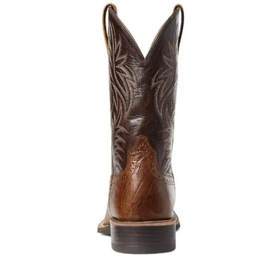 Bottes hautes pour homme style rétro, faites main en similicuir avec broderie 2