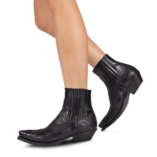 Bottes pour Hommes à Cheville Style Cowboy en Cuir Synthétique avec Fermeture Éclair 3