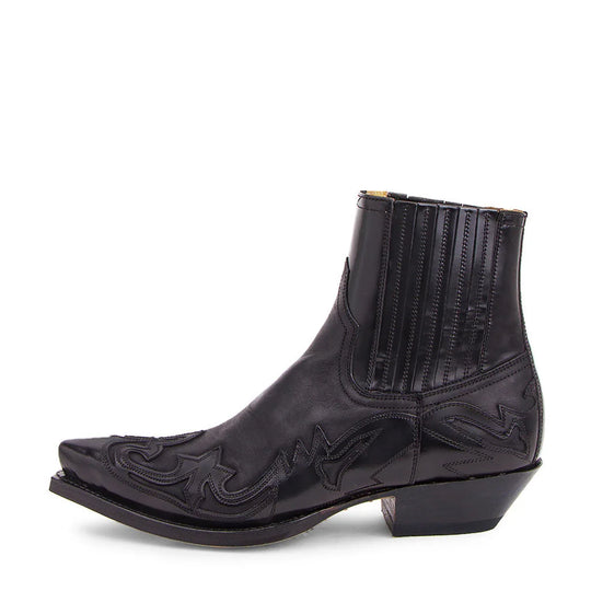 Bottes pour Hommes à Cheville Style Cowboy en Cuir Synthétique avec Fermeture Éclair 7