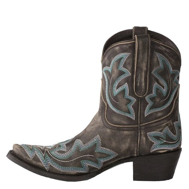 Bottines Cowboy Mi-Montantes Brodées pour Femmes 1