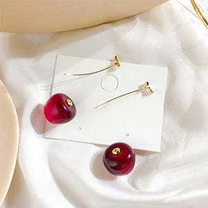 Boucles D'oreilles Femme Cerise Rouge Créatives 2