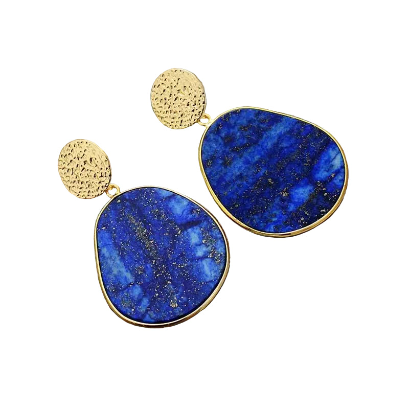 Boucles d'Oreilles Femme Artisanales en Lapis 0