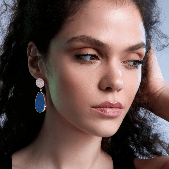 Boucles d'Oreilles Femme Artisanales en Lapis 5