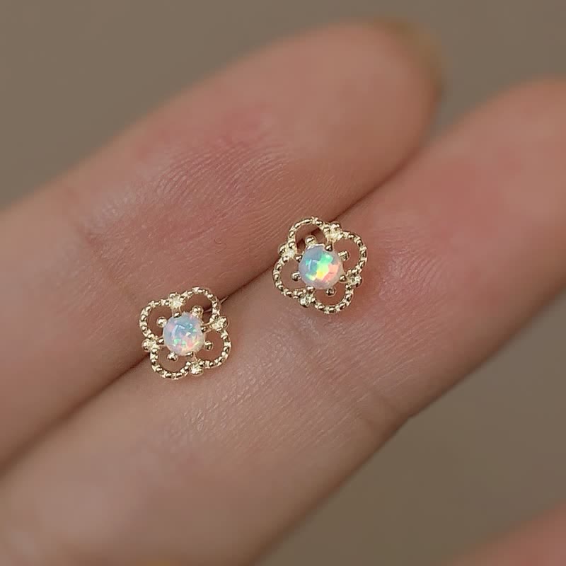 Boucles d'oreilles Vintage Élégantes avec Opale 3