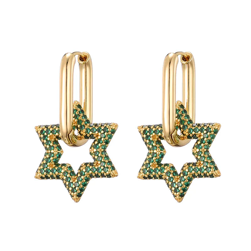 Boucles d'oreilles créoles étoilées pour femme 0