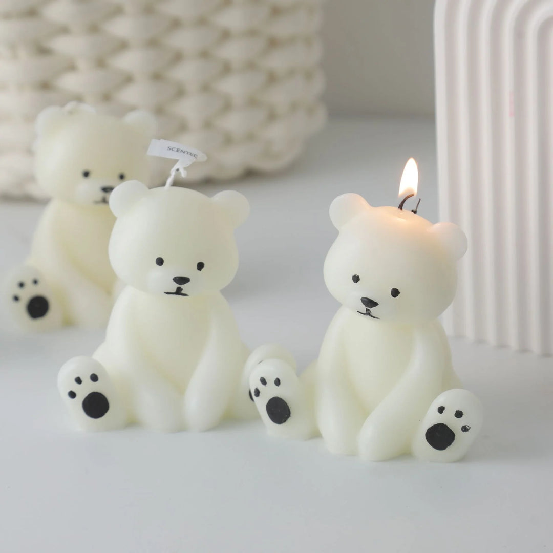 Bougie Parfumée Forme Ourson Peinte à la Main 4