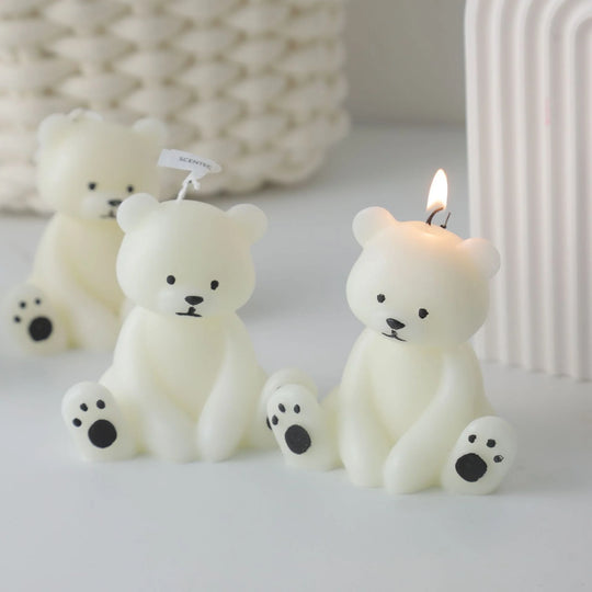 Bougie Parfumée Forme Ourson Peinte à la Main 4