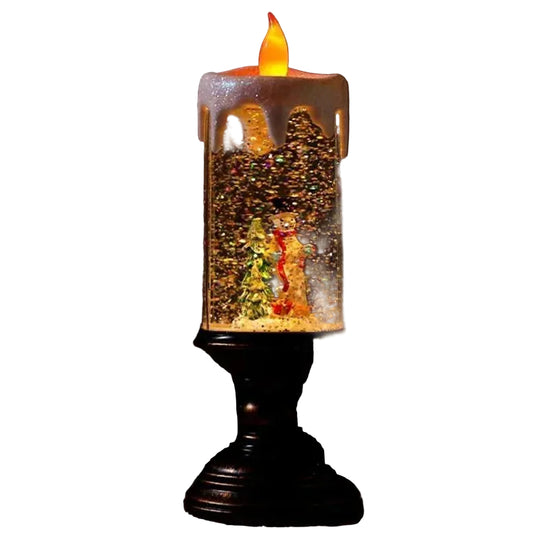 Bougie de Noël Décorative avec Effet Neige 0