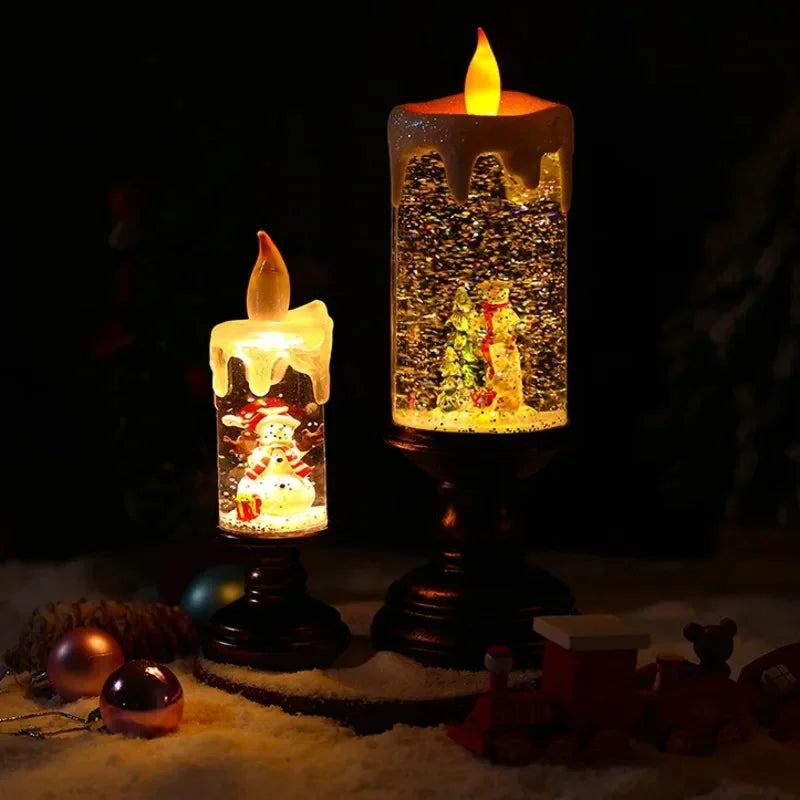 Bougie de Noël Décorative avec Effet Neige 3