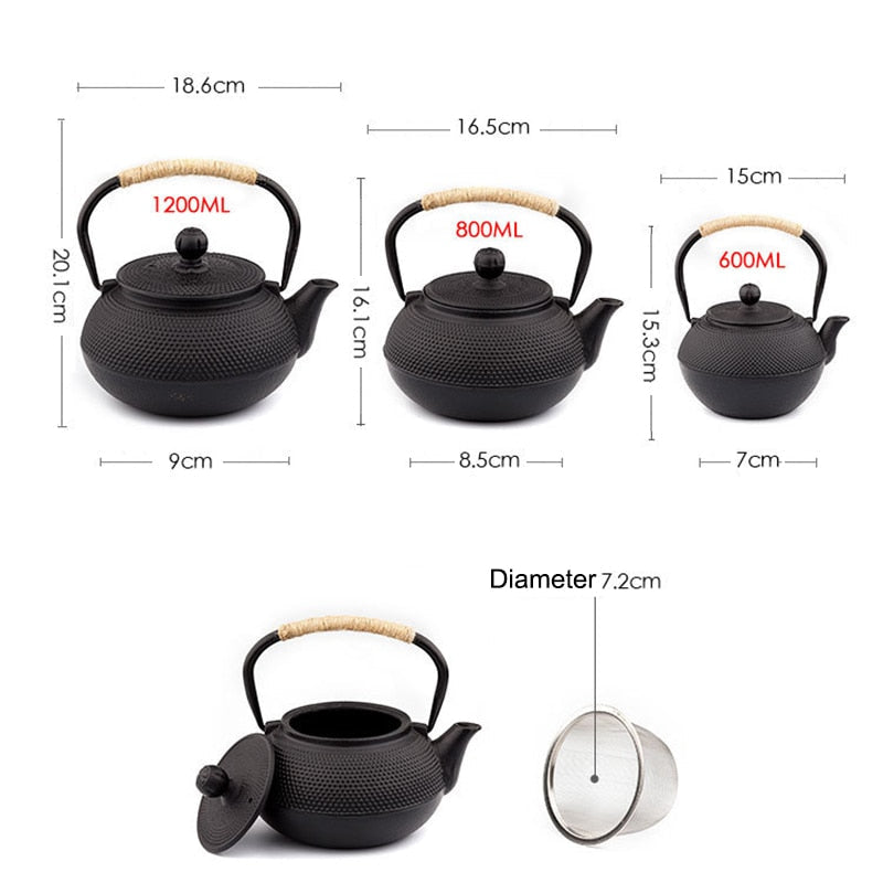 Bouilloire à Thé Japonaise avec Infuseur - Théière Fonte Traditionnelle 1