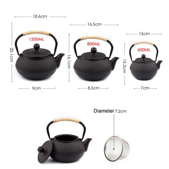 Bouilloire à Thé Japonaise avec Infuseur - Théière Fonte Traditionnelle 1