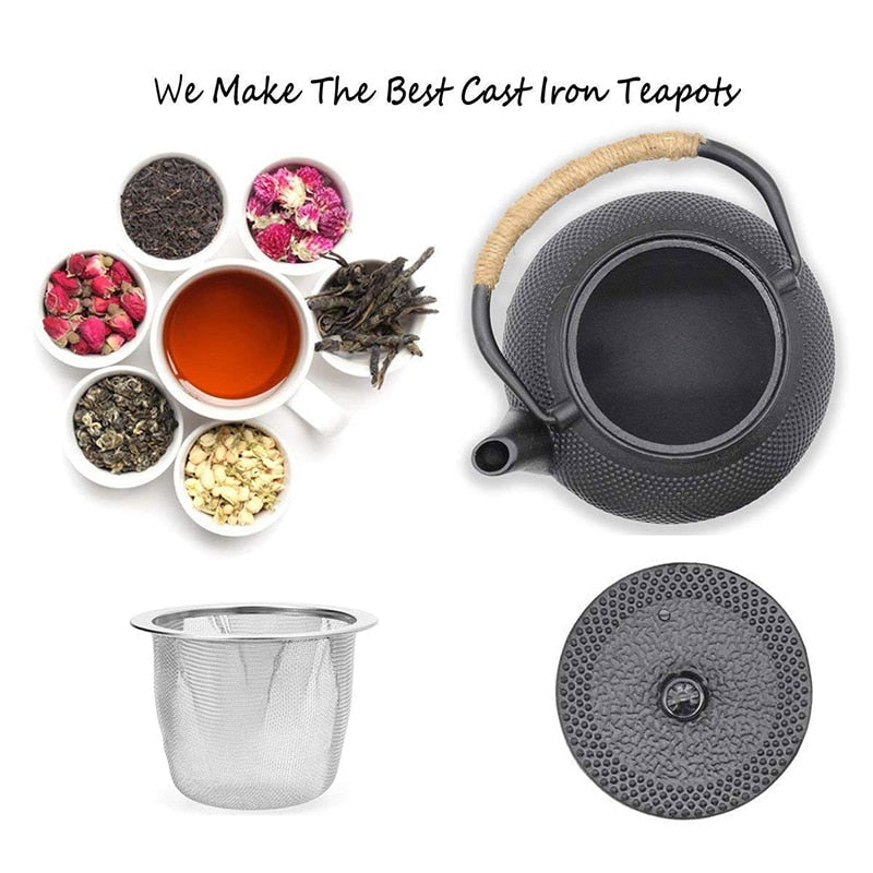Bouilloire à Thé Japonaise avec Infuseur - Théière Fonte Traditionnelle 3
