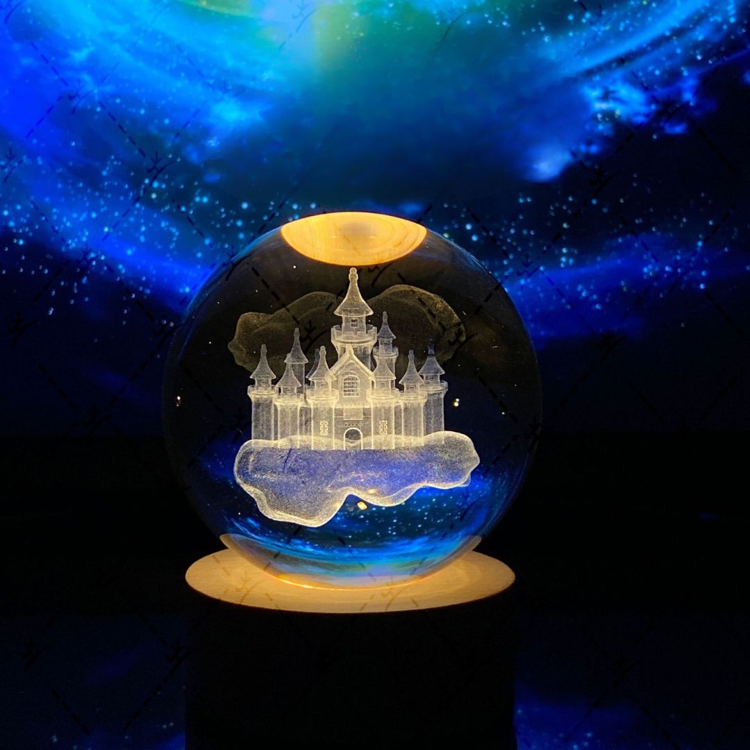 Boule de Cristal Lumineuse en Forme de Lune 13
