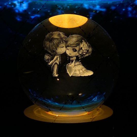 Boule de Cristal Lumineuse en Forme de Lune 18