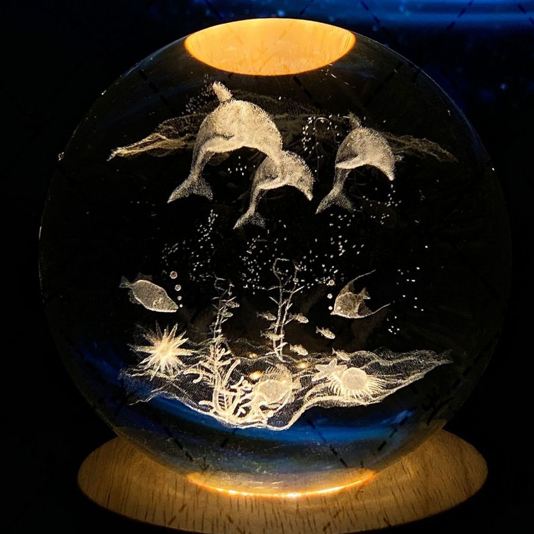 Boule de Cristal Lumineuse en Forme de Lune 20