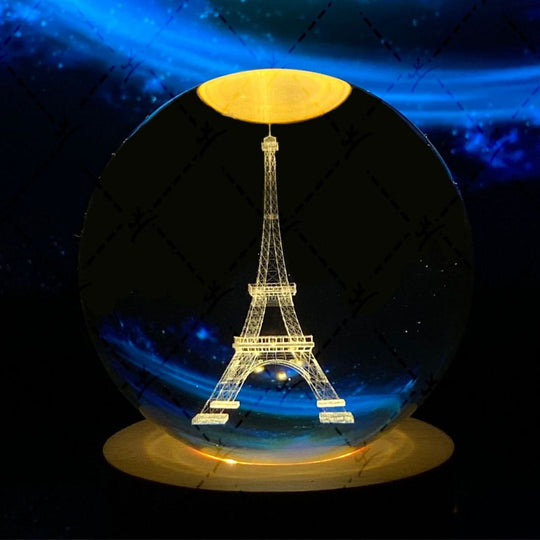 Boule de Cristal Lumineuse en Forme de Lune 26