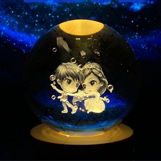 Boule de Cristal Lumineuse en Forme de Lune 39